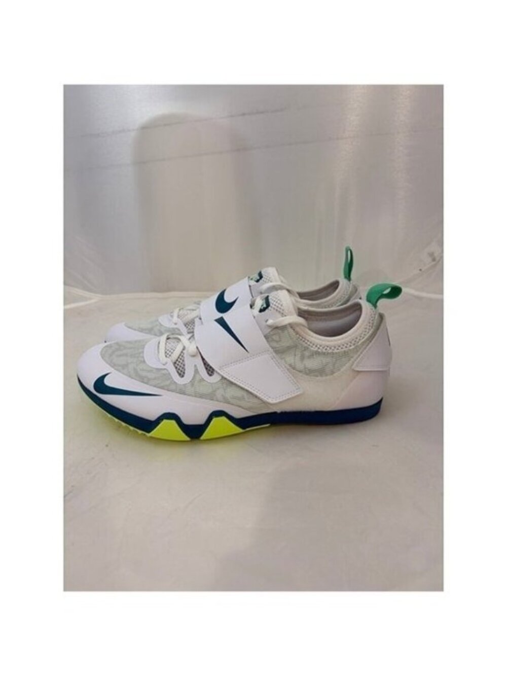 Nike zoom pole vault elite white green track spikes women’s sz 11.5 FZ9649 100